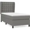 vidaXL Sommier à lattes de lit avec matelas Gris foncé 90x200 cm Tissu