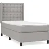 vidaXL Sommier à lattes de lit et matelas Gris clair 90x190 cm Tissu