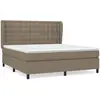 vidaXL Sommier à lattes de lit avec matelas Taupe 160x200 cm Tissu