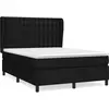 vidaXL Sommier à lattes de lit avec matelas Noir 140x190 cm Tissu
