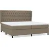 vidaXL Sommier à lattes de lit avec matelas Taupe 200x200 cm Tissu