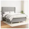 vidaXL Sommier à lattes de lit avec matelas Gris clair 140x190cm Tissu