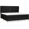 vidaXL Sommier à lattes de lit avec matelas Noir 200x200 cm Tissu
