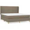 vidaXL Sommier à lattes de lit avec matelas Taupe 180x200 cm Tissu