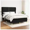 vidaXL Sommier à lattes de lit avec matelas Noir 140x190 cm Tissu