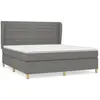 vidaXL Sommier à lattes de lit avec matelas Gris foncé 180x200cm Tissu