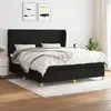 vidaXL Sommier à lattes de lit avec matelas Noir 180x200 cm Tissu