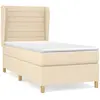 vidaXL Sommier à lattes de lit avec matelas Crème 100x200 cm Tissu