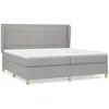 vidaXL Sommier à lattes de lit avec matelas Gris clair 200x200cm Tissu