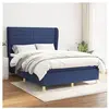 vidaXL Sommier à lattes de lit avec matelas Bleu 140x190 cm Tissu