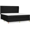 vidaXL Sommier à lattes de lit avec matelas Noir 160x200 cm Tissu