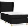 vidaXL Sommier à lattes de lit avec matelas Noir 90x200 cm Tissu