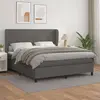 vidaXL Sommier à lattes de lit avec matelas Gris 160x200 cm Similicuir
