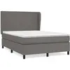 vidaXL Sommier à lattes de lit avec matelas Gris 140x190 cm Similicuir
