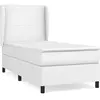vidaXL Sommier à lattes de lit avec matelas Blanc 90x190 cm Similicuir