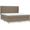 vidaXL Sommier à lattes de lit avec matelas Taupe 160x200 cm Tissu