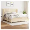 vidaXL Sommier à lattes de lit avec matelas Crème 160x200 cm Tissu