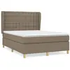 vidaXL Sommier à lattes de lit avec matelas Taupe 140x200 cm Tissu