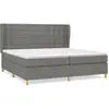 vidaXL Sommier à lattes de lit avec matelas Gris foncé 200x200cm Tissu