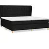 vidaXL Sommier à lattes de lit avec matelas Noir 200x200 cm Tissu