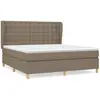 vidaXL Sommier à lattes de lit avec matelas Taupe 180x200 cm Tissu