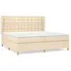 vidaXL Sommier à lattes de lit avec matelas Crème 200x200 cm Tissu