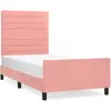 vidaXL Cadre de lit avec tête de lit Rose 100x200 cm Velours