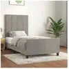 vidaXL Cadre de lit avec tête de lit Gris clair 90x200 cm Velours