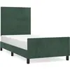 vidaXL Cadre de lit avec tête de lit Vert foncé 80x200 cm Velours