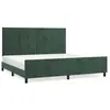 vidaXL Cadre de lit avec tête de lit Vert foncé 200x200 cm Velours