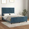 vidaXL Vidaxl Cadre De Lit Sans Matelas Bleu Foncé 140x190 Cm Velours