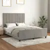 vidaXL Cadre de lit avec tête de lit Gris clair 140x200 cm
