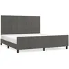 vidaXL Cadre de lit avec tête de lit Gris foncé 160x200 cm Velours