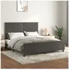 vidaXL Cadre de lit avec tête de lit Gris foncé 180x200 cm Velours