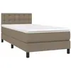 vidaXL Sommier à lattes de lit avec matelas Taupe 80x200 cm Tissu