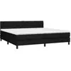 vidaXL Sommier à lattes de lit avec matelas Noir 200x200 cm Tissu