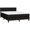 vidaXL Sommier à lattes de lit avec matelas Noir 140x200 cm Tissu