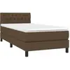 vidaXL Sommier à lattes de lit avec matelas Marron foncé 90x200 cm