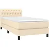 vidaXL Sommier à lattes de lit avec matelas Crème 90x200 cm Tissu
