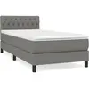 vidaXL Sommier à lattes de lit avec matelas Gris foncé 90x200 cm Tissu