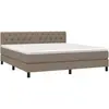 vidaXL Sommier à lattes de lit avec matelas Taupe 160x200 cm Tissu