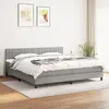 vidaXL Sommier à lattes de lit avec matelas Gris clair 200x200cm Tissu