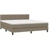 vidaXL Sommier à lattes de lit avec matelas Taupe 180x200 cm Tissu
