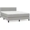 vidaXL Lit à sommier tapissier avec matelas Gris clair 140x200cm Tissu