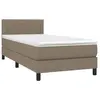 vidaXL Sommier à lattes de lit avec matelas Taupe 100x200 cm Tissu