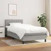 vidaXL Sommier à lattes de lit et matelas Gris clair 90x190 cm Tissu