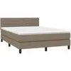 vidaXL Sommier à lattes de lit avec matelas Taupe 140x200 cm Tissu