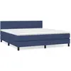 vidaXL Sommier à lattes de lit avec matelas Bleu 180x200 cm Tissu