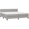 vidaXL Sommier à lattes de lit avec matelas Gris clair 200x200cm Tissu