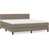 vidaXL Sommier à lattes de lit avec matelas Taupe 180x200 cm Tissu